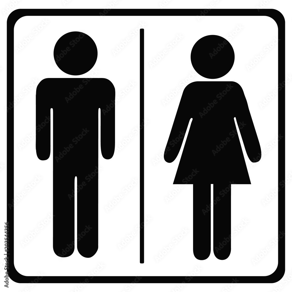 Toilets Icon Unisex - Vector Illustration - Isolated On White Background