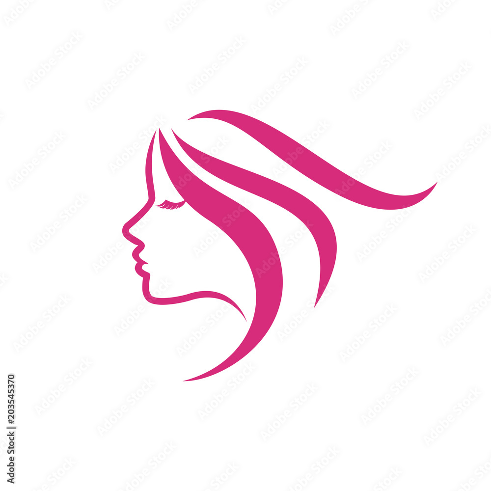 beauty logo vector template. woman silhouette vector icon illustration beauty logo vector template. woman silhouette vector icon illustration