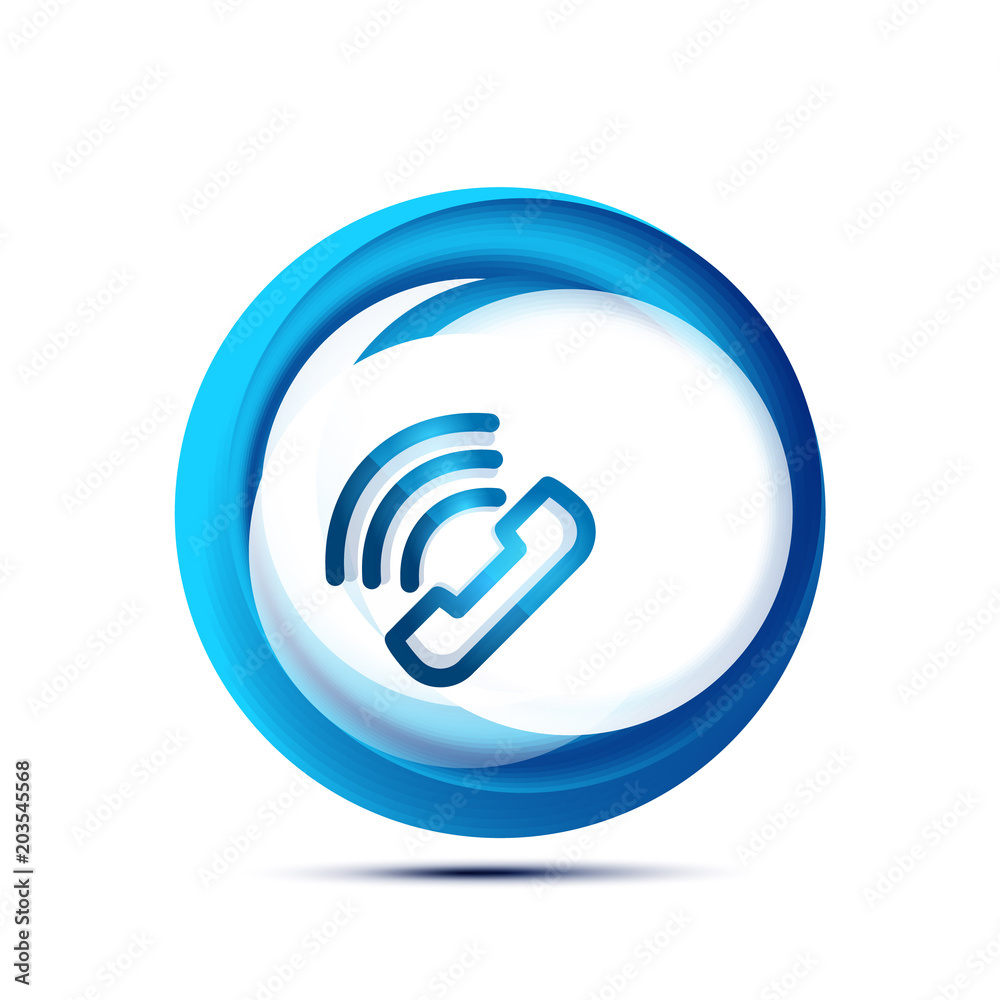 Old fashioned phone button, call center support icon Old fashioned phone button, call center support icon