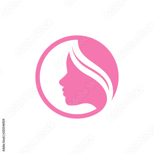 beauty logo vector template. woman silhouette vector icon illustration