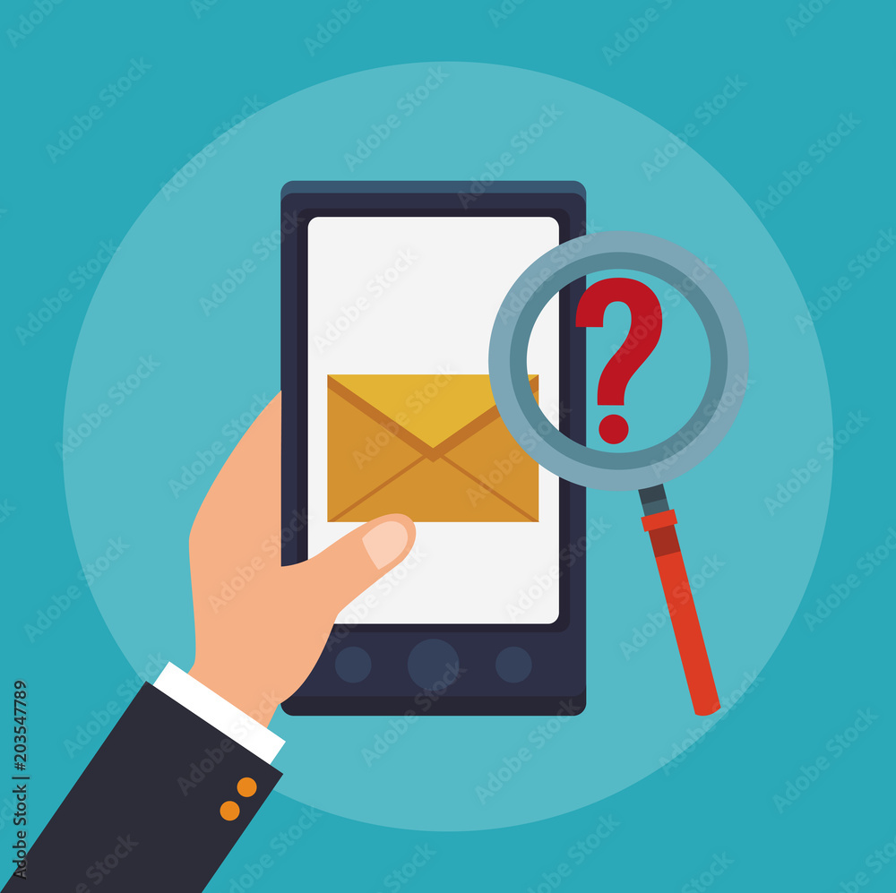 Online customer service mailing from smartphone vector illustration graphic design Online customer service mailing from smartphone vector illustration graphic design