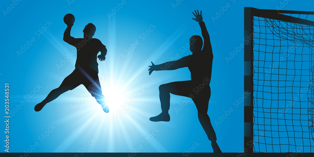 Photographie handball - hand - handballeur - tir - but - marquer - ballon -  sport - sportif - - Acheter-le sur Europosters.fr