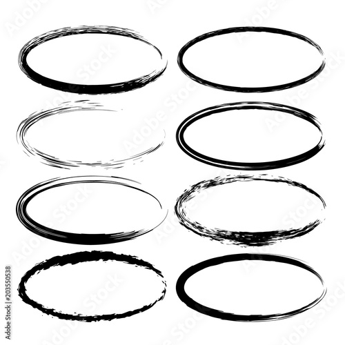 Set of black grunge frames. Vector illustration.