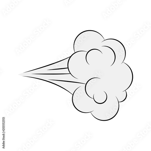 Cartoon blow, comic smoke isolated on white background