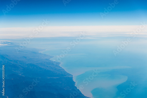 Fototapeta Naklejka Na Ścianę i Meble -  Black sea coast. Blue colors.