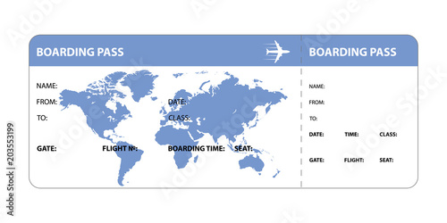 Blue boarding pass