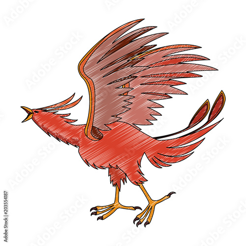 Fenix fantastic creature cartoon vector illustration graphic design