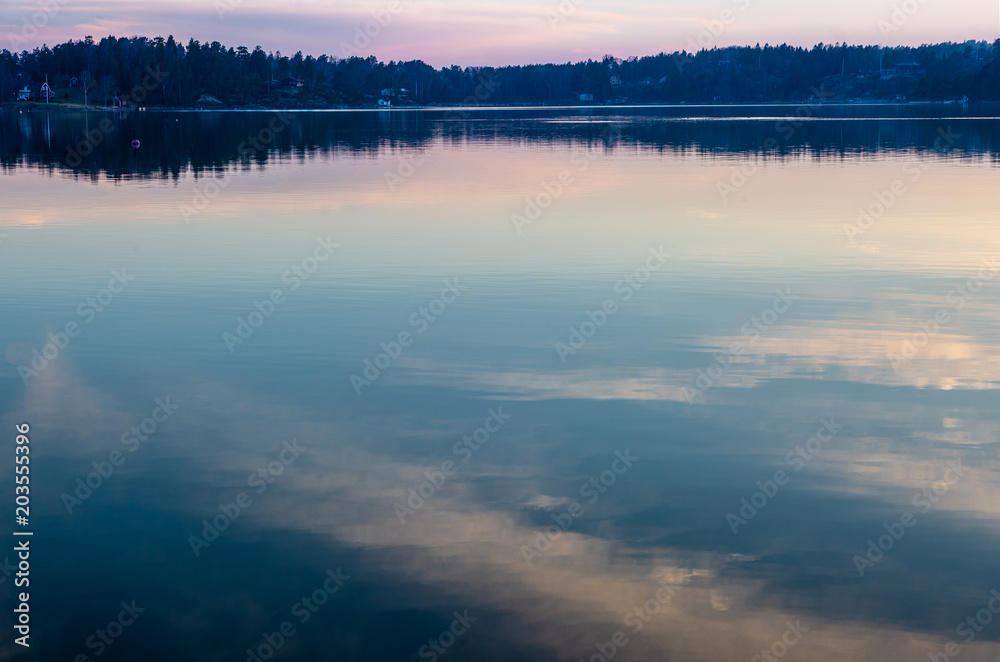 Sky reflection in the water Sky reflection in the water