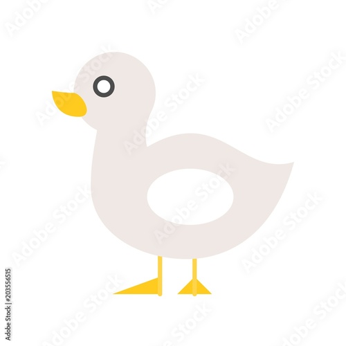 Cute Duck, flat design farm animal icon