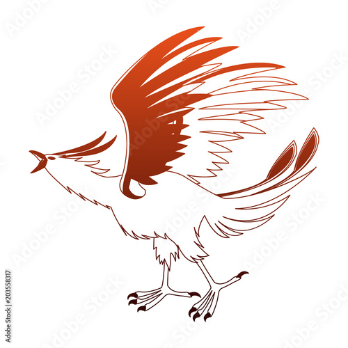Fenix fantastic creature cartoon vector illustration graphic design