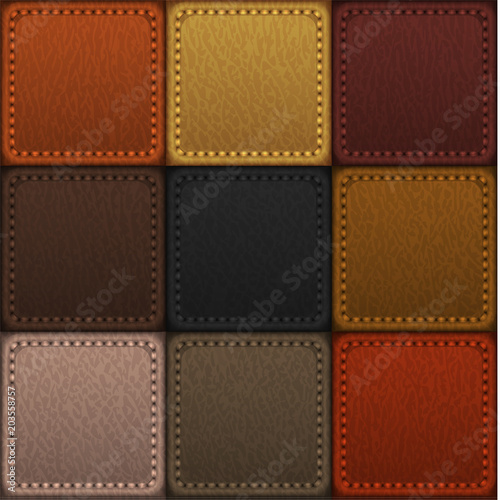 Seamless patched leather texture - vector eps10