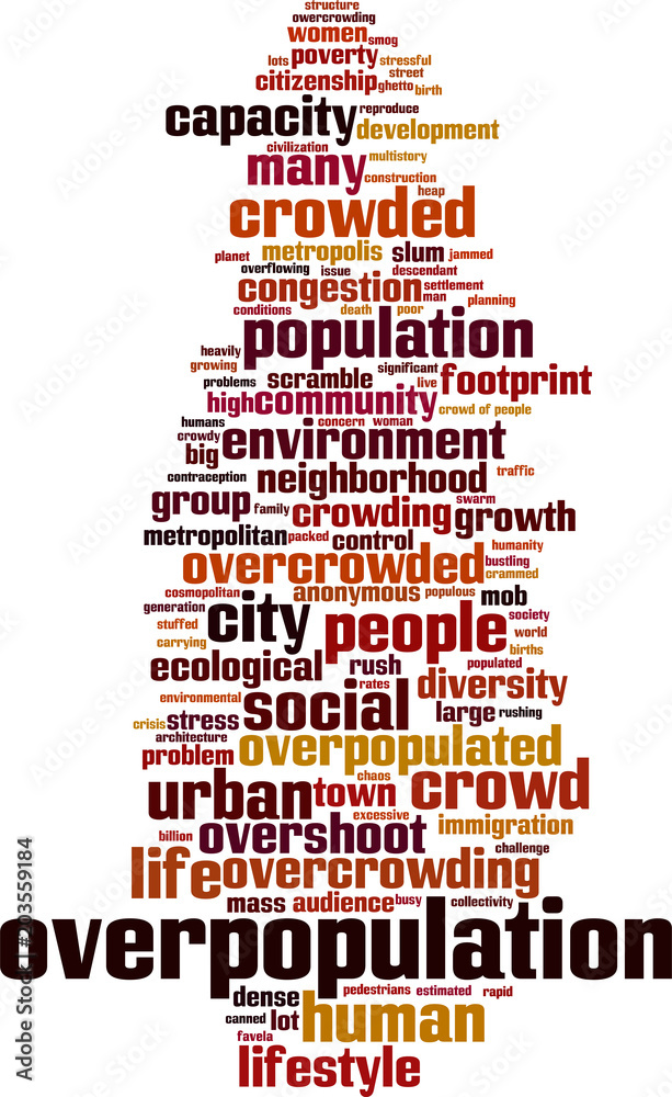 Obraz premium Overpopulation word cloud
