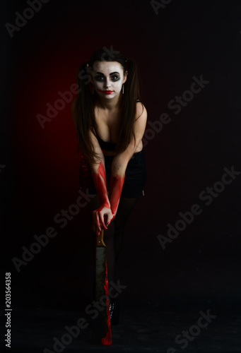 GIRL Harlequin halloween