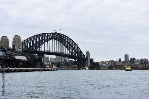 Side view of Harbor Bridge