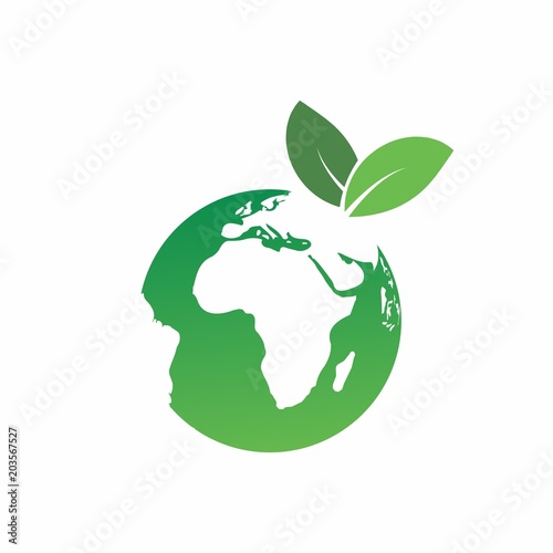 eco green logo design for nature, organic, and leaf