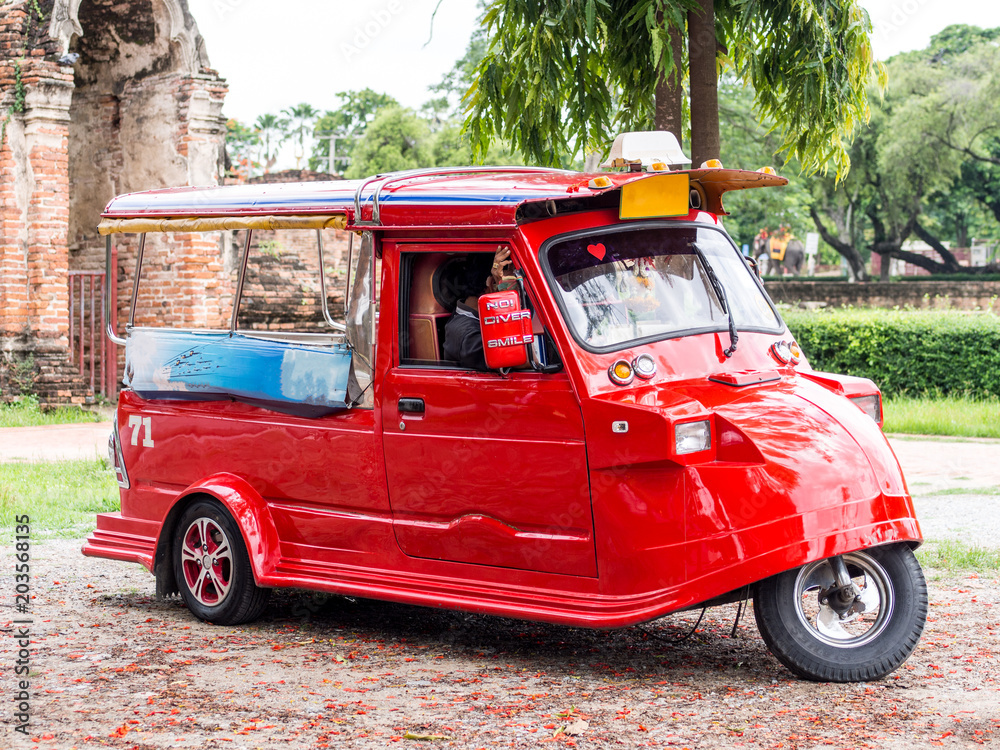 Fototapeta premium Red Tuk Tuk, Thailand.