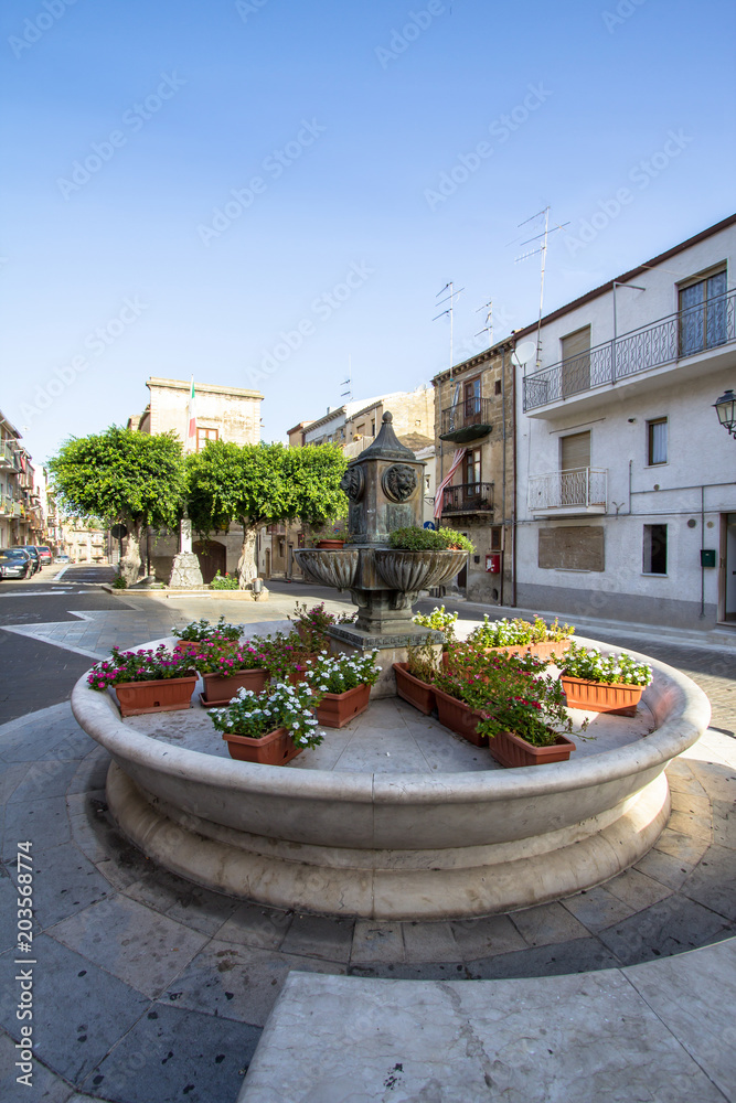Main square of Lascari, Sicily, Italy