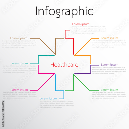 Vector infographic templates for reporting details of healthcare.