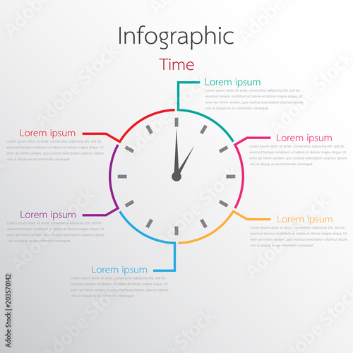Vector infographic templates for reporting details of the time.