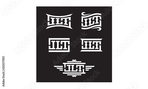 Typography Initial JLT Western Country style logo design inspiration