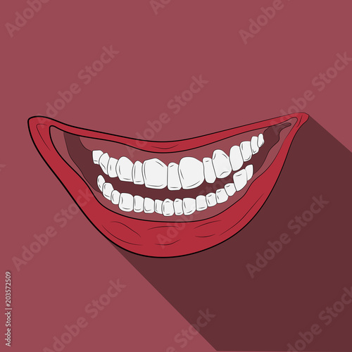 mouth with a smile vector drawing illustration