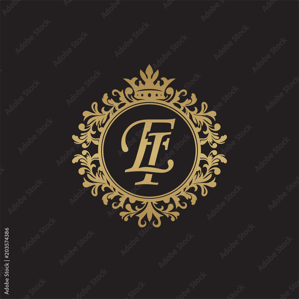 Initial letter EI, overlapping monogram logo, decorative ornament badge, elegant luxury golden color Initial letter EI, overlapping monogram logo, decorative ornament badge, elegant luxury golden color