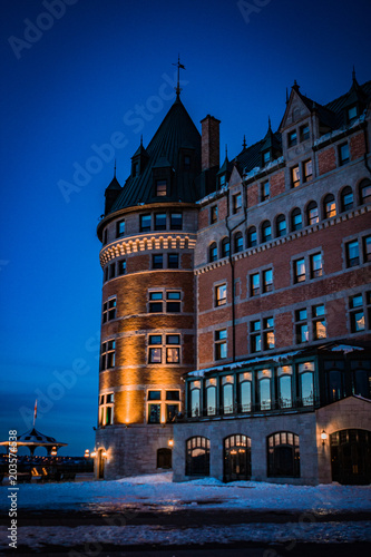 Picture of the chateau frontenac during the blue hours photo