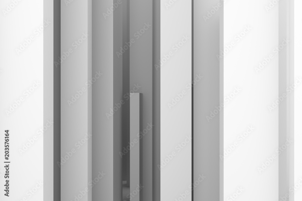 Abstract modern pillar style soft white & gray background. Backdrop, artwork, shape & line.