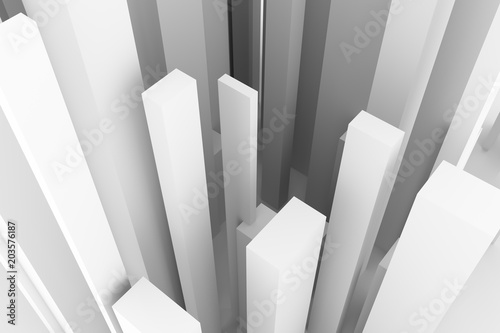 Abstract modern pillar style soft white & gray background. Artwork, blur, design & digital.