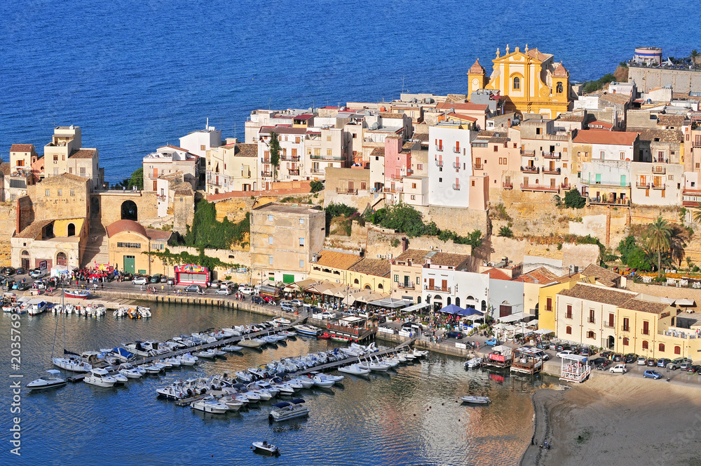 The town of Castellammare del Golfo in the province of Trapani in Sicily Italy.