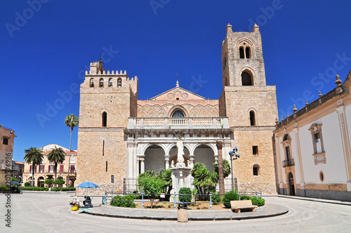 Cathedral Santa Maria Nuova of Monreale near Palermo in Sicily Italy. photo