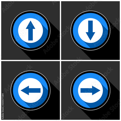 Free Download four white, blue arrows with black shadows - GFXLoad