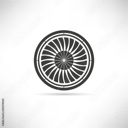 jet engine turbine, wind turbine icon