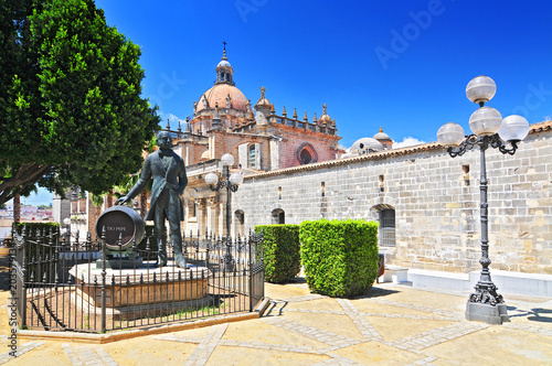 Statue of Maria Gonzalez Angel, Plaza Encarnacion, Jerez de La Frontera. Costa de la Luz, Spain. photo