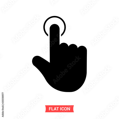 Touch hand vector icon, finger press symbol. Trendy, simple flat sign illustration for web