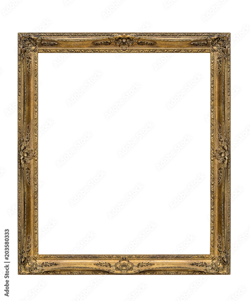 Old picture frame on white background, including clipping path Old picture frame on white background, including clipping path