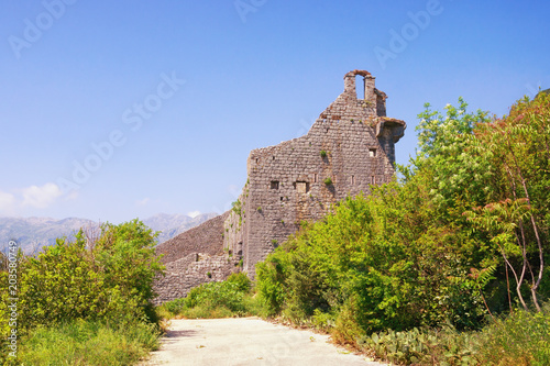 Ruins of old fortress of Saint Cross. Perast, Montenegro