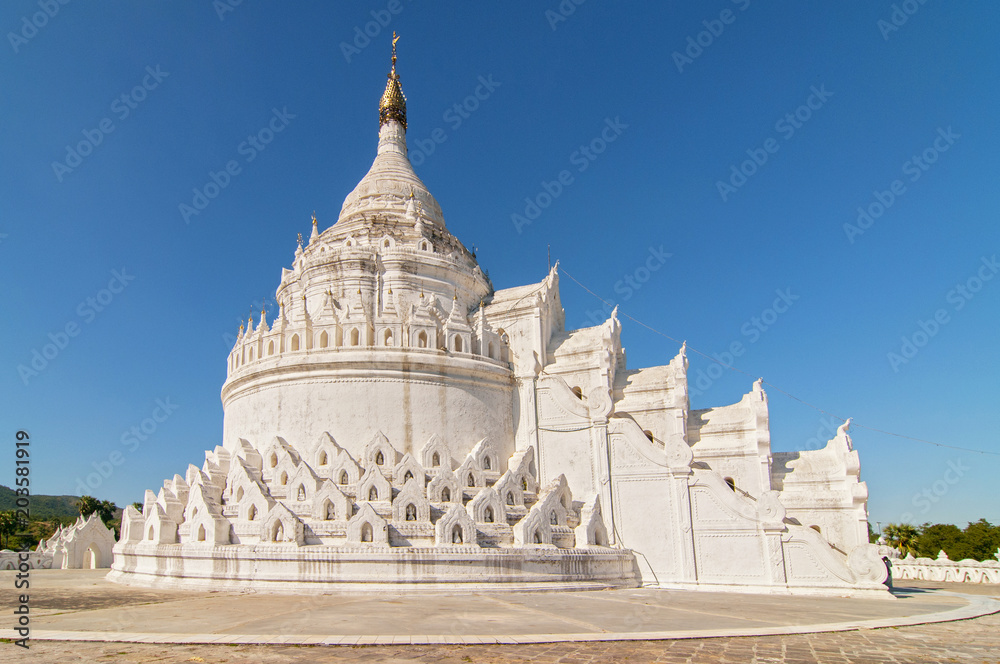 White pagoda of Hsinbyume aka Taj Mahal of Myanmar located in Mingun, Mandalay. White pagoda of Hsinbyume aka Taj Mahal of Myanmar located in Mingun, Mandalay.