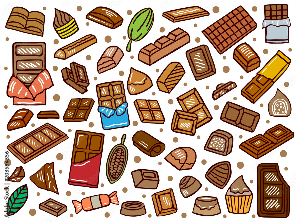 hand drawn chocolate doodle Stock Vector Adobe Stock