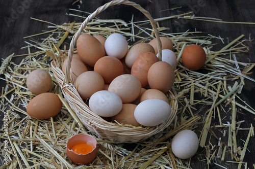 Sepet içerisinde tavuk yumurtaları 