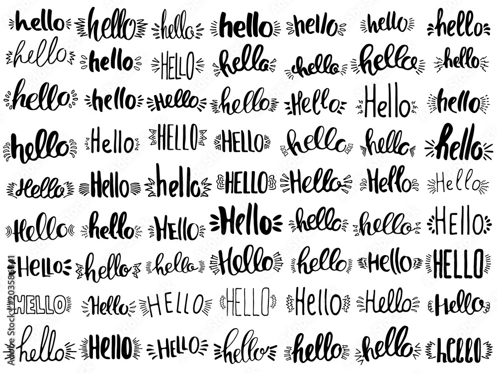 set of hello lettering