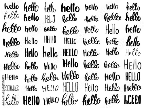 set of hello lettering