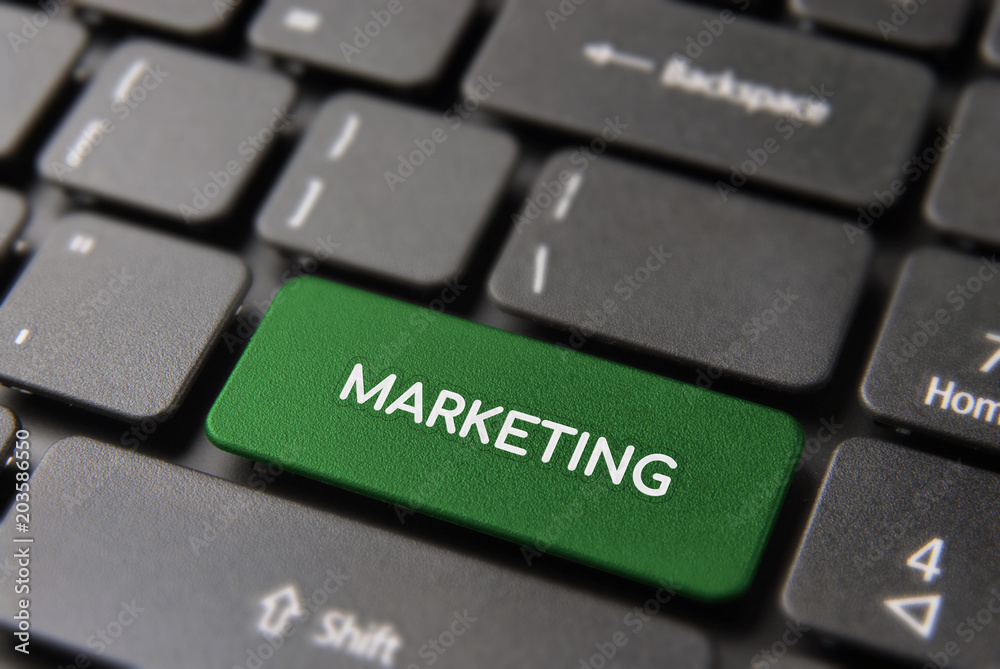 Digital marketing computer key button closeup Digital marketing computer key button closeup