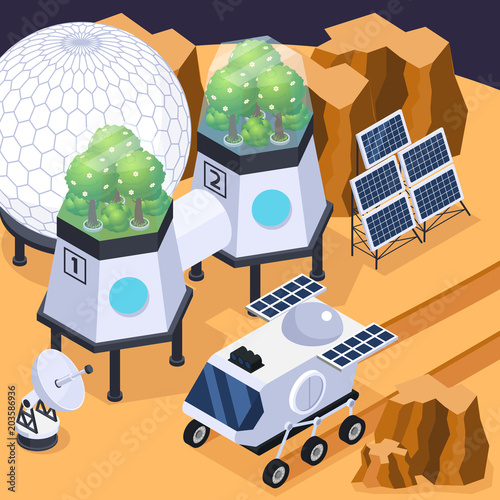 Terraforming Mars Isometric Composition