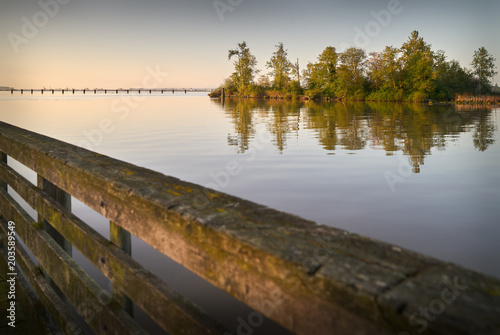 Fraser River Morning Light. Early morning calm on the Fraser River, British Columbia.