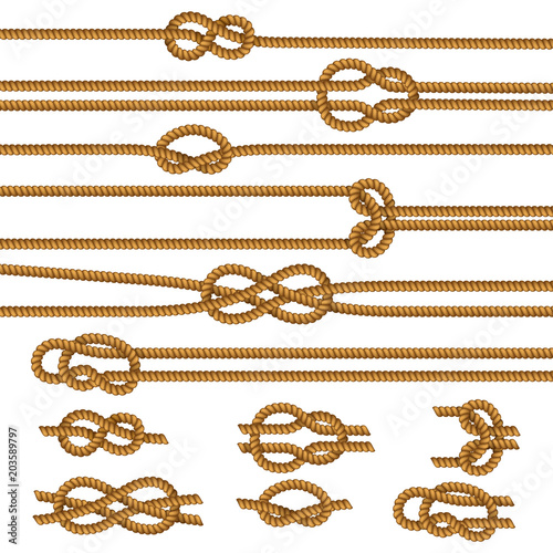 Ropes Knots Realistic Set 