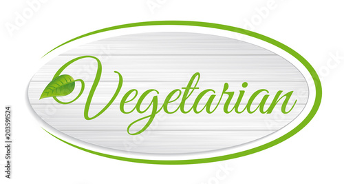 Logo vegetariano con foglia verde
