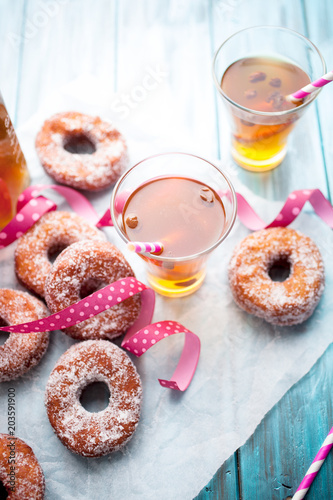 Sugar donuts and sima photo