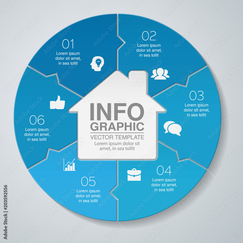 Vector infographic template for diagram, graph, presentation, chart, business concept with 6 options. Vector infographic template for diagram, graph, presentation, chart, business concept with 6 options.