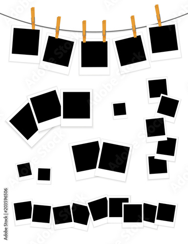 Photo frames set on white background vector